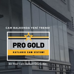 Cam Balkonda Yeni Trend Pro Gold Seri Kollu Cam Balkon